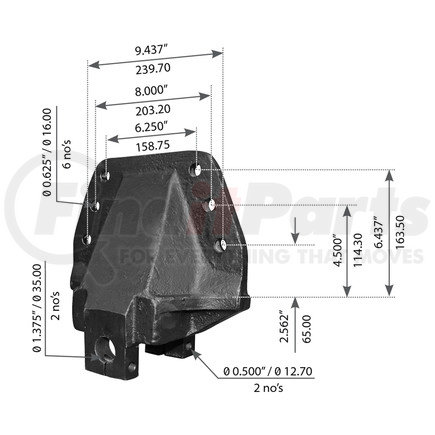 WA12-2382 by WORLD AMERICAN - Leaf Spring Hanger - for Euclid/GMC, Hendrickson, Meritor, and Navistar Applications