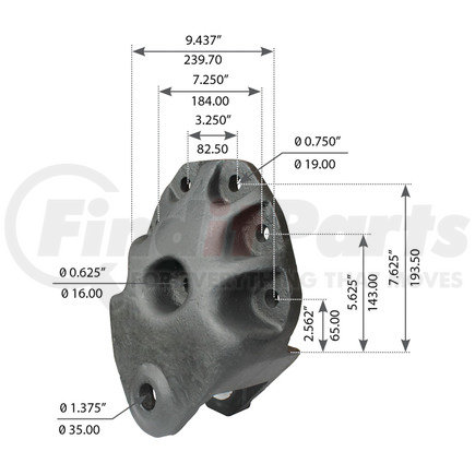 WA12-2385 by WORLD AMERICAN - Leaf Spring Hanger - for Euclid, Hendrickson, Meritor and Navistar Applications