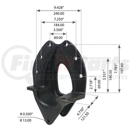 WA12-2386 by WORLD AMERICAN - Leaf Spring Hanger - for Euclid, Ford, Hendrickson, Meritor and Navistar Applications