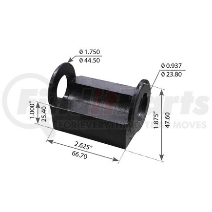 WA12-2402 by WORLD AMERICAN - Leaf Spring Alignment Block - Slide, 2.625" Length, 1.875" Height, 1.000" Thick