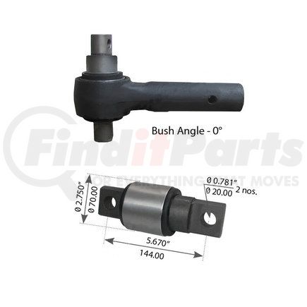 WA12-2418 by WORLD AMERICAN - Axle Torque Rod - 5.670" Height Hole C to C, for Hendrickson