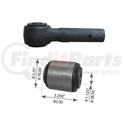 WA12-2422 by WORLD AMERICAN - Axle Torque Rod - 3.250" Height, 1.125" ID, for Multiple Applications