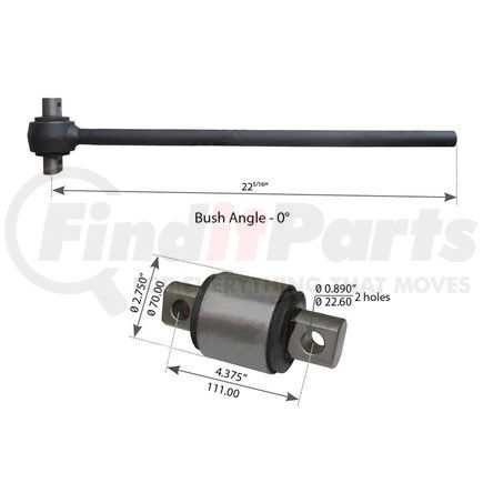 WA12-2424 by WORLD AMERICAN - Axle Torque Rod - 22.313" Length, 4.375" Height, 0.890" Hole Diameter