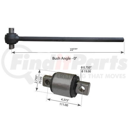 WA12-2425 by WORLD AMERICAN - Axle Torque Rod - 22.313" Length, 4.375" Height, 0.750" Hole Diameter