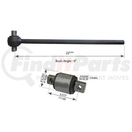 WA12-2426 by WORLD AMERICAN - Axle Torque Rod - 22.313" Length, 4.375" Height, 0.656" Hole Diameter