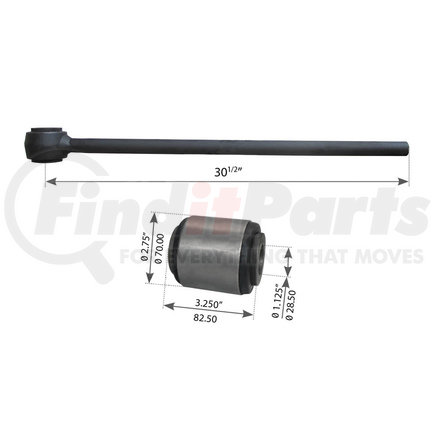 WA12-2431 by WORLD AMERICAN - Axle Torque Rod - 30.50" Length, 3.250" Height, 1.125" ID