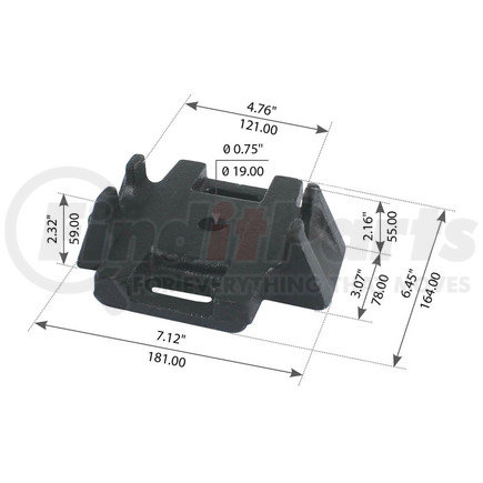 WA12-2304 by WORLD AMERICAN - Beam Axle Seat - 7.12" Length, 6.45" Width, 0.75" Hole Diameter, for Freightliner