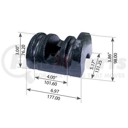 WA12-2313 by WORLD AMERICAN - Leaf Spring Axle U-Bolt Plate - Top, 6.97" Length, 5.17" Width, 4.00" Groove Length