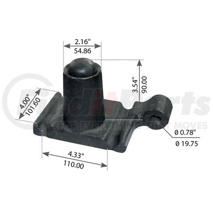 WA12-2329 by WORLD AMERICAN - Leaf Spring Axle U-Bolt Plate - Top, Right, 4.33" Groove Length C to C, for Freightliner