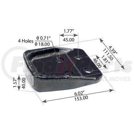 WA12-2331 by WORLD AMERICAN - Leaf Spring Hanger - Rear, 6.02" OAL, 0.71" Hole Diameter, for Freightliner