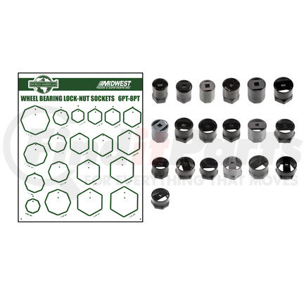 WA13-0001 by WORLD AMERICAN - Display Rack - Board, Hooks and Complete Set of 19 Lock Nut Sockets