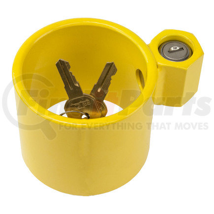 WA15-5051-4 by WORLD AMERICAN - Fifth Wheel Trailer Hitch King Pin Lock - 2.9" Diameter, Yellow, with Key 4