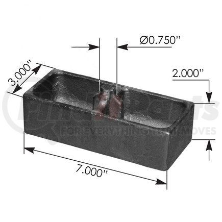 WA16-0002 by WORLD AMERICAN - Suspension Adjustment Block - 7.000" Length, 3.000" Width, 0.750" Center Diameter