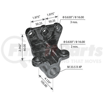 WA12-2505 by WORLD AMERICAN - Leaf Spring Hanger - Front, 4.133" Length, M33.5 X 4P Thread