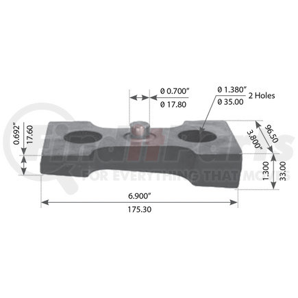 WA12-2515 by WORLD AMERICAN - Leaf Spring Perch - 6.900" Length, 3.800" Width, 1.380" Hole Diameter, for Volvo