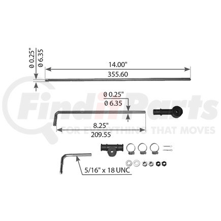 WA12-2554 by WORLD AMERICAN - Leveling Valve Linkage Kit - Adjustable