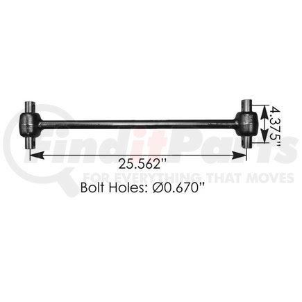 WA12-2629 by WORLD AMERICAN - Axle Torque Rod - 25.560 in. Length, 0.67 in. Bolt Hole Diameter, Peterbilt