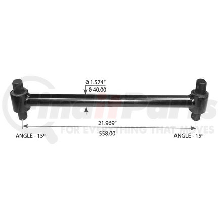 WA12-2900 by WORLD AMERICAN - Axle Torque Rod - Rigid, 21.97 Angle, 15-15 Degree, with Bushing, for Navistar