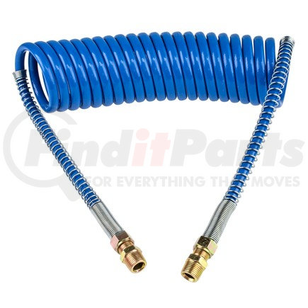 WA451036NBLUE by WORLD AMERICAN - Air Brake Hose Assembly - 15 ft., Coiled, Blue, 2-12" Lead Length