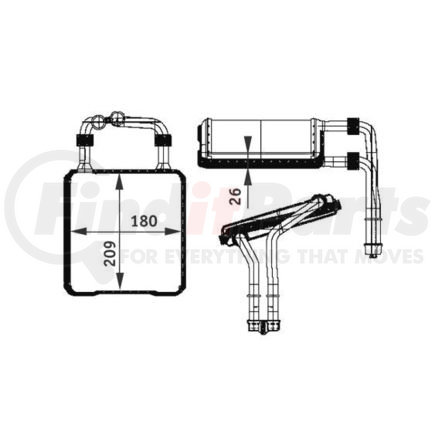 351311191 by HELLA - HVAC Heater Core
