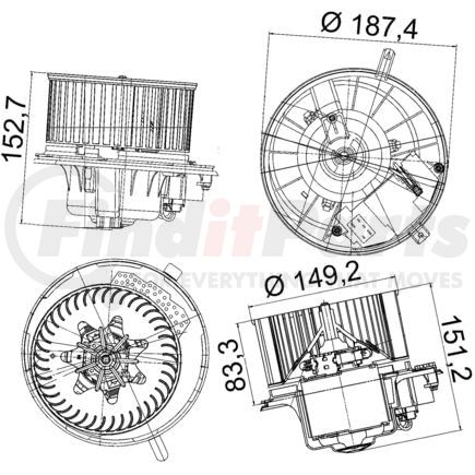 351043221 by HELLA - HVAC BLOWER VW AUDI