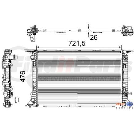 376745631 by HELLA - Radiator