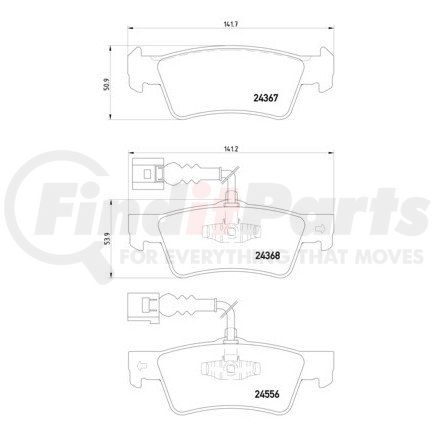 355012441 by HELLA - Disc Brake Pad Set