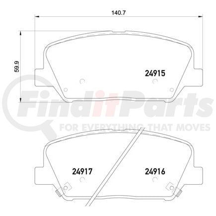 355020591 by HELLA - Disc Brake Pad Set