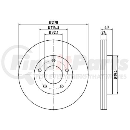 355112731 by HELLA - Brake Rotor