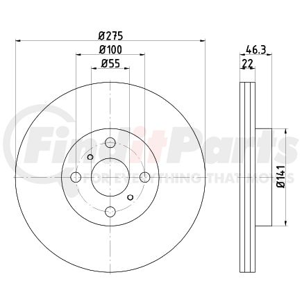 355113591 by HELLA - Brake Rotor