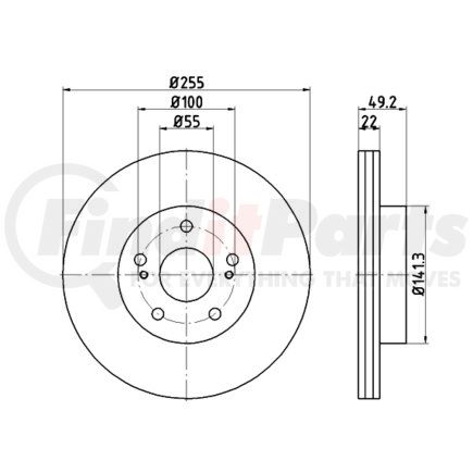 355115691 by HELLA - Disc Brake Rotor