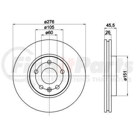 355116351 by HELLA - Disc Brake Rotor