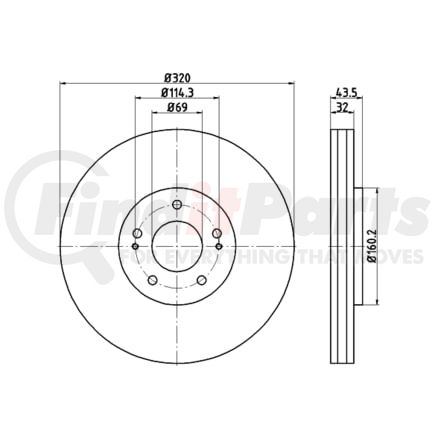 355114841 by HELLA - Brake Rotor