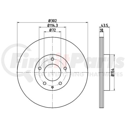 355115211 by HELLA - Brake Rotor