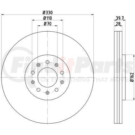 355116651 by HELLA - Disc Brake Rotor