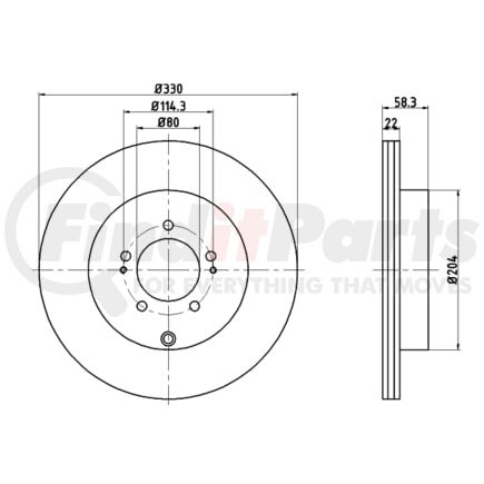 355116881 by HELLA - Brake Rotor