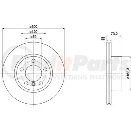 355118041 by HELLA - Brake Rotor