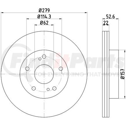 355105251 by HELLA - Disc Brake Rotor