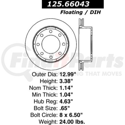 125.66043 by CENTRIC - Premium High-Carbon Rotor