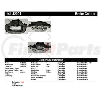 141.42001 by CENTRIC - Centric Semi-Loaded Brake Caliper