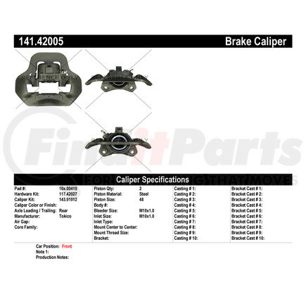 141.42005 by CENTRIC - Centric Semi-Loaded Brake Caliper