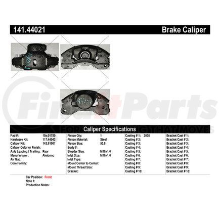 141.44021 by CENTRIC - Centric Semi-Loaded Brake Caliper