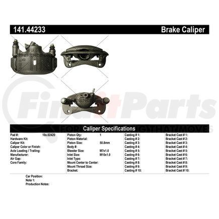 141.44233 by CENTRIC - Centric Semi-Loaded Brake Caliper
