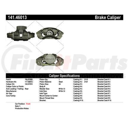 141.46013 by CENTRIC - Centric Semi-Loaded Brake Caliper