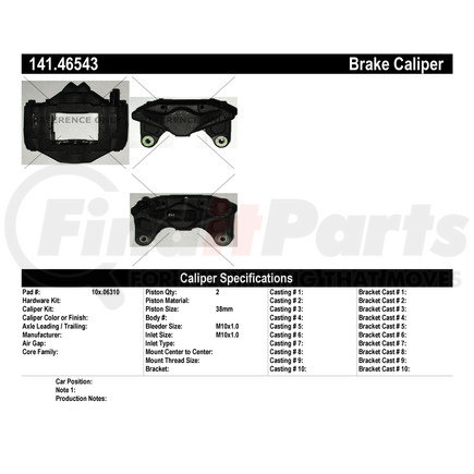 141.46543 by CENTRIC - Semi-Loaded Brake Caliper
