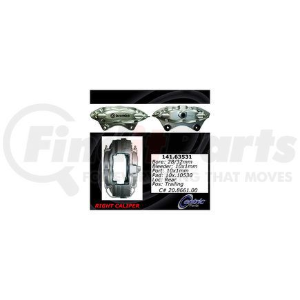Centric 141.63531 Disc Brake Caliper Centric Semi-Loaded Brake Caliper