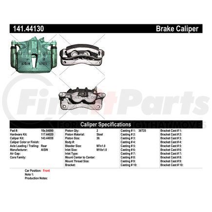 141.44130 by CENTRIC - Semi-Loaded Brake Caliper