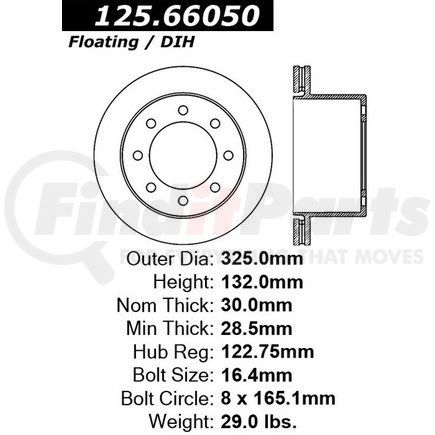 125.66050 by CENTRIC - Centric Premium High Carbon Alloy Brake Rotor