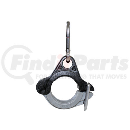 47358 by TECTRAN - Air Brake Air Line Clamp - 1.75 in. Clamp I.D, Gray, with Stainless Steel Clip