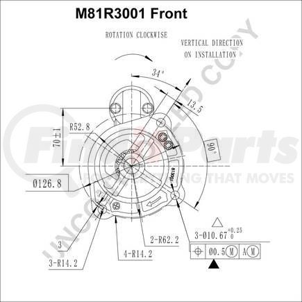 M81R3001 by LEECE NEVILLE - Heavy Duty Starter, 24V, 4.5KW, Clockwise (CW) Rotation, 12 Teeth